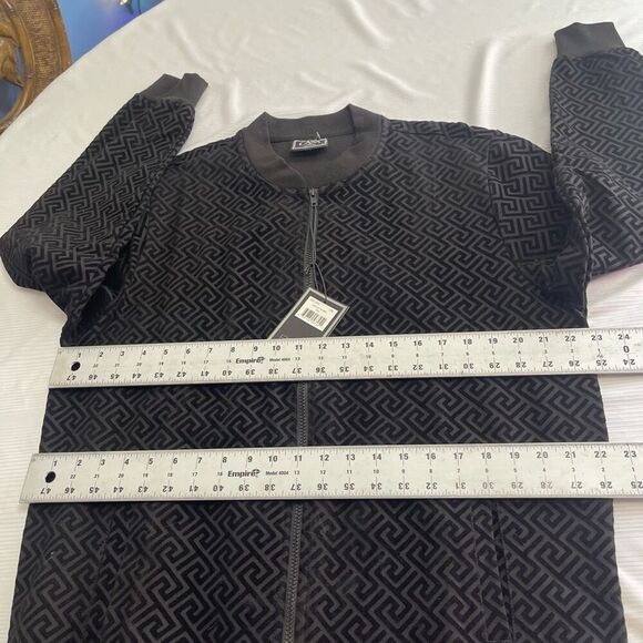 NWT Casa Moda Black Knit Bomber Jacket Size Large New - Picture 6 of 8